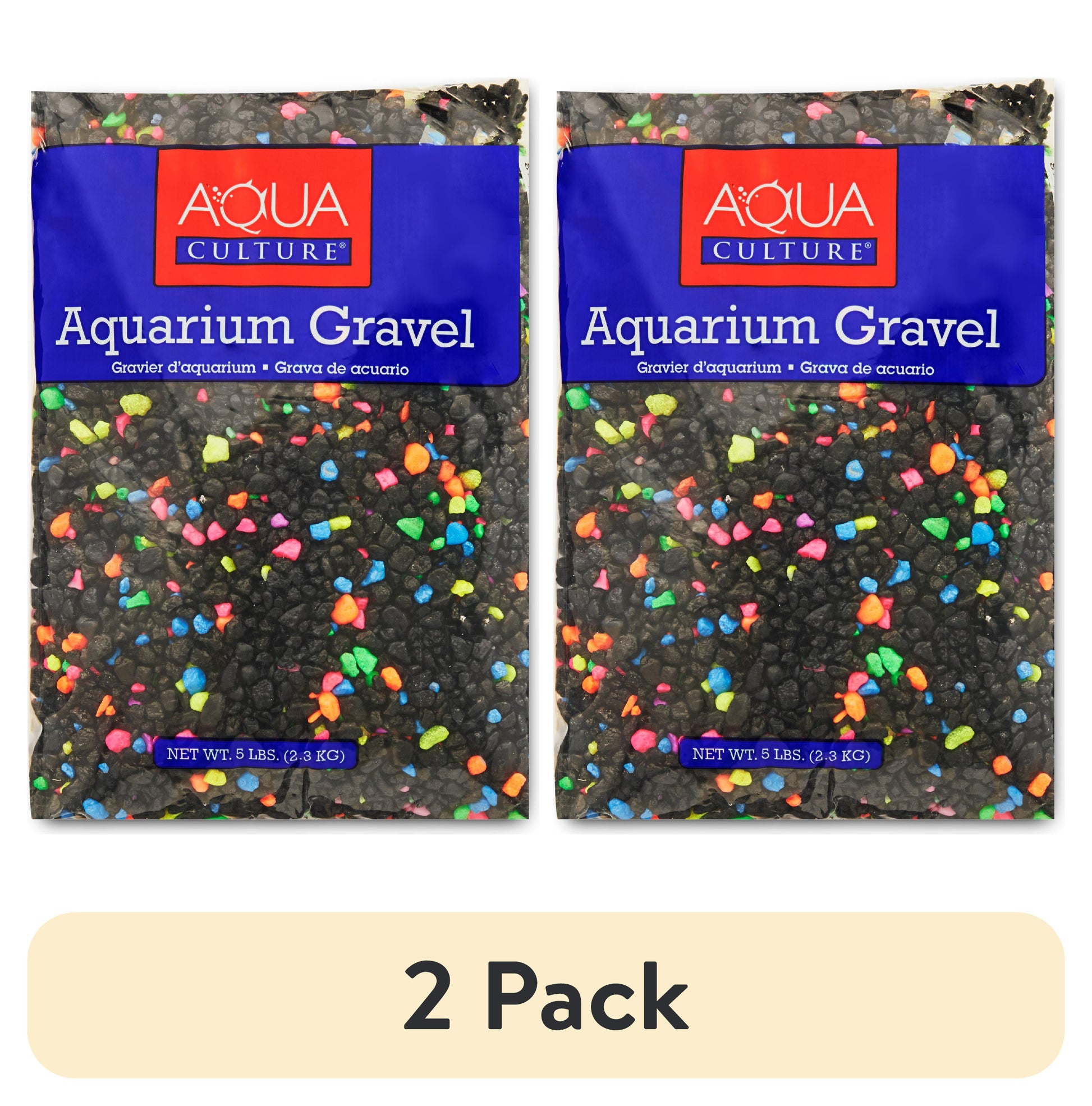 (2 Pack)  Aquarium Gravel Mix, Neon Starry Night, 5-Pound