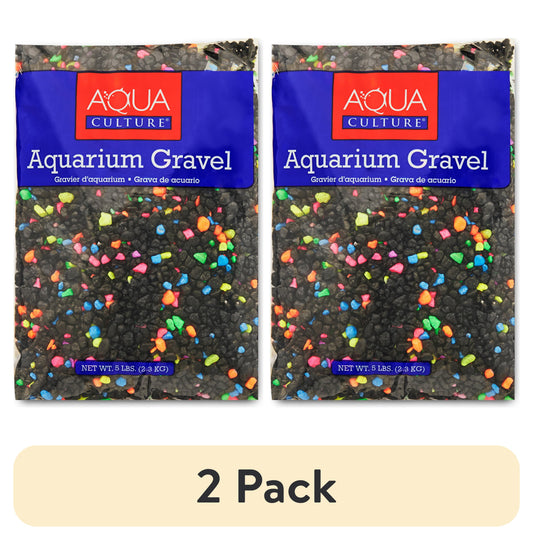 (2 Pack)  Aquarium Gravel Mix, Neon Starry Night, 5-Pound