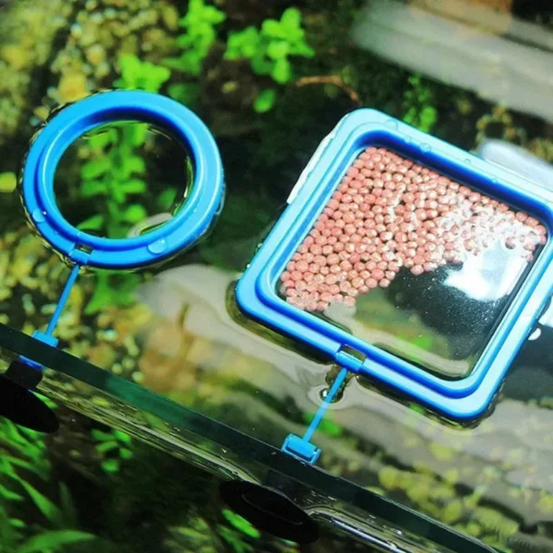 1Pc Aquarium Feeding Ring Fish Tank Floating Food Tray Feeder Square Circle Fish Feeder Accessory Aquatic Pet Supplies