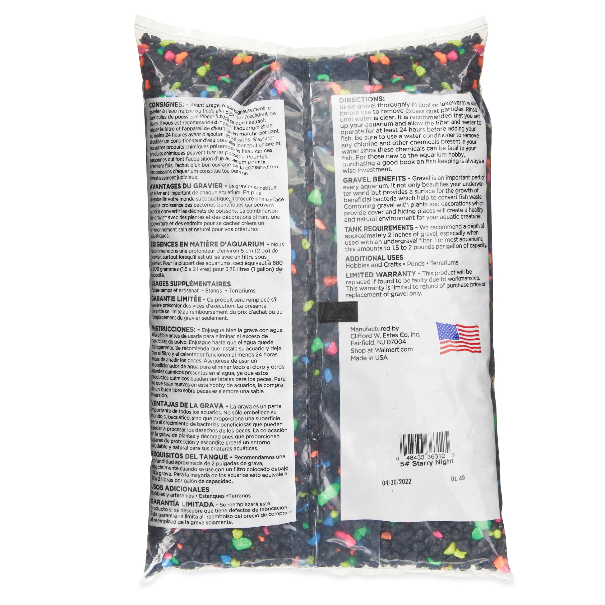 (2 Pack)  Aquarium Gravel Mix, Neon Starry Night, 5-Pound